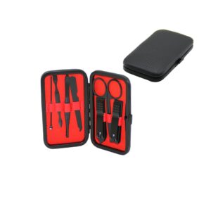 7 PCS - SİYAH MANİKÜR - PEDİKÜR SETİ SİYAH CÜZDAN MODELİ ÇANTALI (5492)