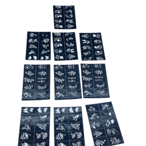 ÇİÇEKLİ 10X14CM TÜP KINA DESEN ÇIKARTMA ŞABLONU 12 PARÇA (5492)