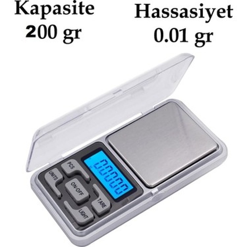 Dijital Hassas Elektronik Kuyumcu Cep Terazisi Tartı 200 gr 0.01 gr (5492)