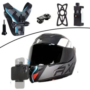 Motorsiklet Kask Önü Takılan Telefon Tutucu Aksiyon Kamerası Takılabilen Aparat (5492)