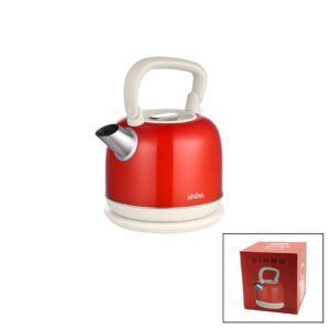 RETRO KIRMIZI NOSTALJİ DEMLİK MODEL ÇELİK KETTLE SU ISITICI 2.2LT 1800W GİZLİ RESİZTANS SK-8035 (5492)